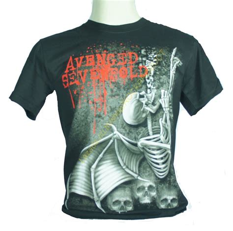 Nts 222 A7x Avenged Sevenfold เสิ้อยืดดำ เสื้อยืดชาวร็อค เสื้อวง New Type System Nts Rock Brand