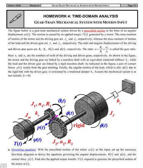 Solved SPRING 2018 PROBLEM GEAR TRAIN MECHANICAL SYSTEM WITH Chegg