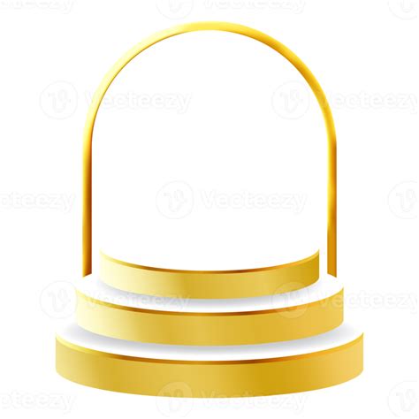 pódio 3d branco e dourado arco dourado perfeito para exibição