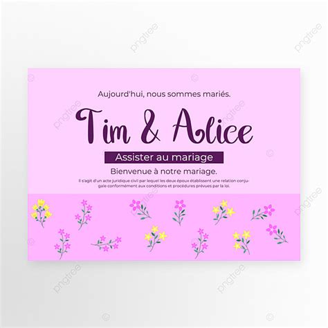 Purple Flowers Wedding Greeting Card Template Template Download On Pngtree