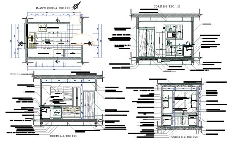 Kitchen top view layout plan with dimensions cad drawing details dwg ...