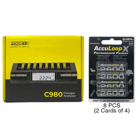 Powerex C980 Smart Charger And 8 Aa Nimh Accupower Acculoop X