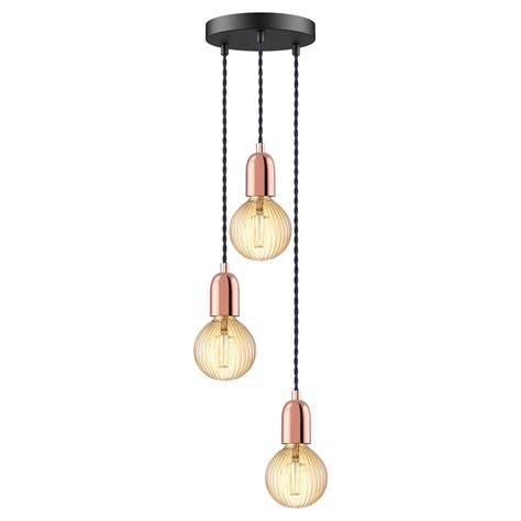 Buy 3 Lights Pendant Light Fitting Retro Ceiling Light Suitable E27