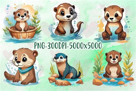 Baby Otter Vector Graphic Graphic By Zamirul2u22 · Creative Fabrica