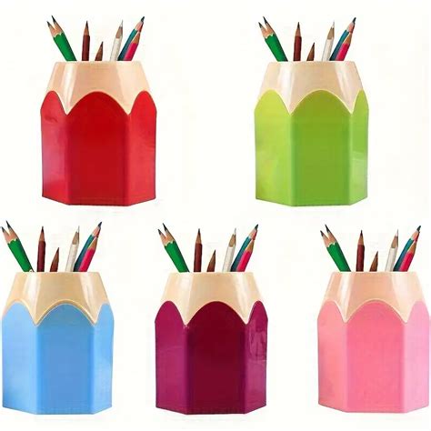 Pencil Shaped Pen Holders Desk Cute Pencil Storage Organizer Temu Australia