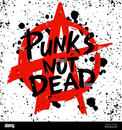 Punk Rock Set Punks Not Dead Words And Design Elements Vector