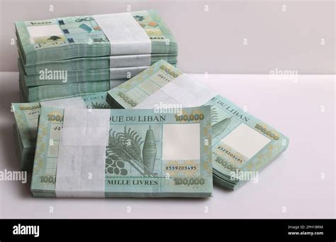 Stacks Of Lebanese Pounds Denomination Symbolizing The