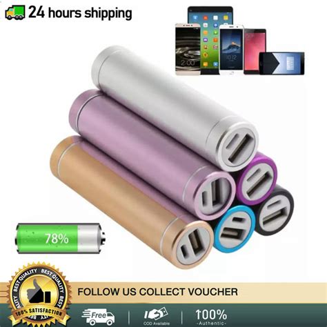 【🚛24 Hours Shipping】Aluminum Cylindrical Mini Battery Bank Power Back Case Cellphone 18650 ...