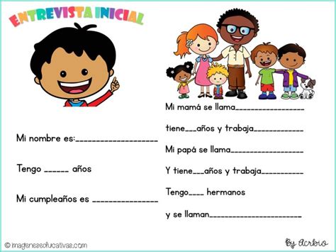 Fichas Para La Entrevista Inicial En Infantil Y Preescolar Curso 2023 2024 Imagenes Educativas