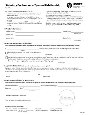 Fillable Online Statutory Declaration Of Spousal Relationship Fax Email