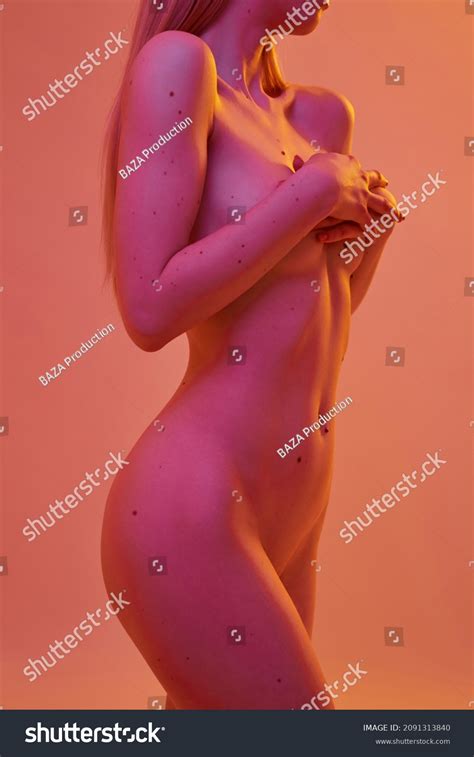 Side View Sexy Naked Girl Covering Stock Photo 2091313840 Shutterstock