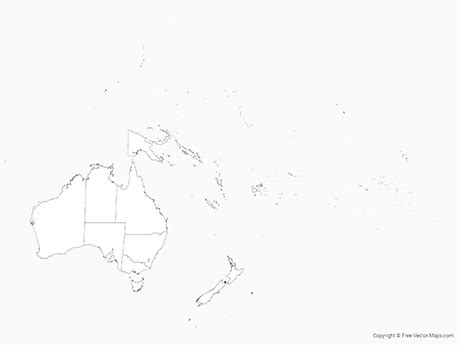 Blank Oceania Map