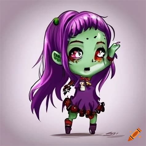 Chibi Illustration Of A Zombie Girl On Craiyon