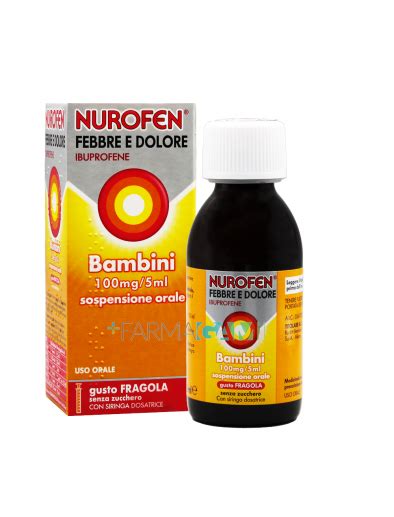 Nurofen Sciroppo Bambini Febbre E Dolore Mg Ml Fragola Senza