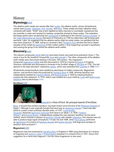 History of Alkaline earth metals | PDF | Metals | Nature