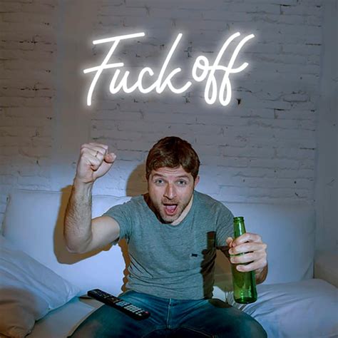 Letreros De Ne N Con Texto En Ingl S Fuck Off Letrero De Luz De Ne N Azul Usbinterruptor