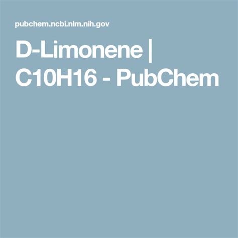 D-Limonene | C10H16 - PubChem | Physical and chemical properties ...