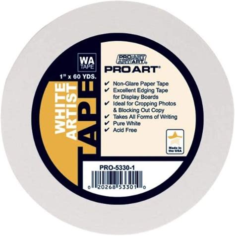 Pro Art 1 Inch By 60 Yards White Artist Tape 5330 1white