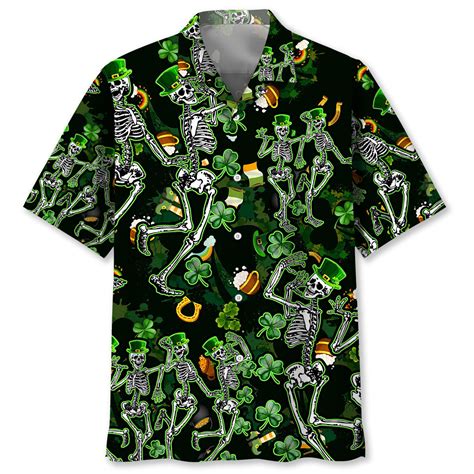 Skeleton Irish St Patrick Day Trendy Hawaiian Shirt Trendy Aloha