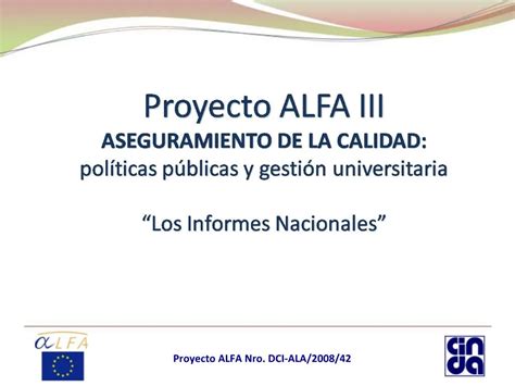 Ppt Proyecto Alfa Iii Aseguramiento De La Calidad Pol Ticas P Blicas