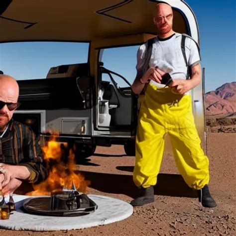 Walter White And Jessie Pinkman Cooking Meth In Their Stable