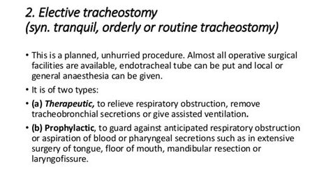 Tracheostomy Ent Indications Procedure Complications Ppt