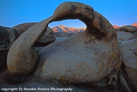 First Light on Mt. Witney and Eastern Sierras, thru Alabama Hills Arch