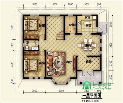 12x11米农村精致二层房屋设计图轩鼎别墅设计 轩鼎房屋图纸