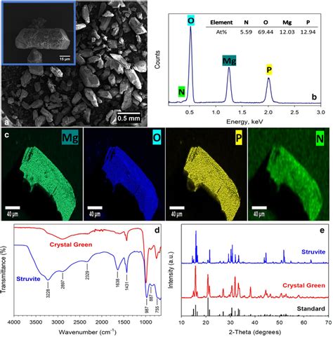 A Sem Image Of Multiple Struvite Crystals And High Resolution Sem Image