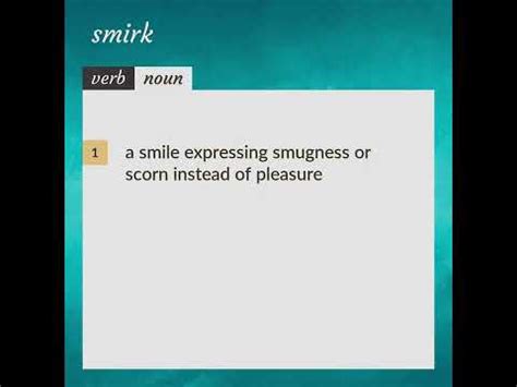 Smirk | meaning of Smirk - YouTube