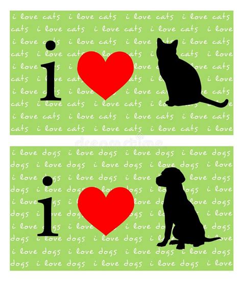 I Heart Cats and Dogs stock illustration. Image of black - 16380962