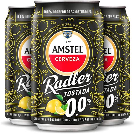 Amstel Radler 0 0 Cerveza Tostada Limon Sin Alcohol Pack Lata 24 X 33cl