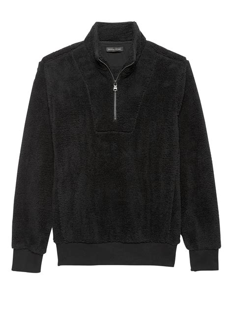 Sherpa Half Zip Sweatshirt Banana Republic