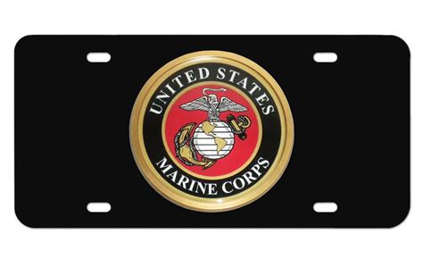 Marines Black License Plate Elektroplate