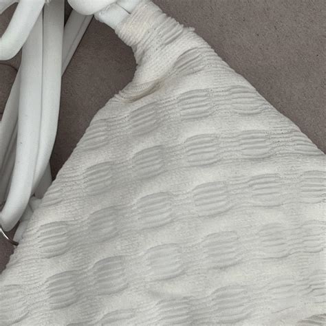 White Cream Textured Bikini Never Worn Size Small Depop