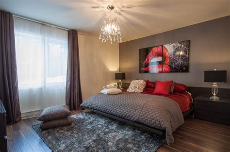 17 Divine Combinations Of Red & Grey In The Bedroom