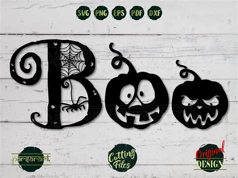 Halloween SVG BOO SVG Boo Clipart Pumpkins Svg Spider Web Template Spooky Autumn Cut File Cricut ...