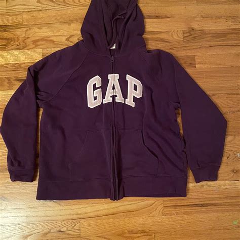 Cute Purple Gap Zip Up Hoodie Xl— Model Is A Size Small Depop