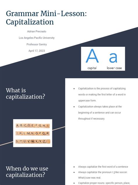 Grammar Mini-Lesson Capitalization | PDF | Language Mechanics ... 