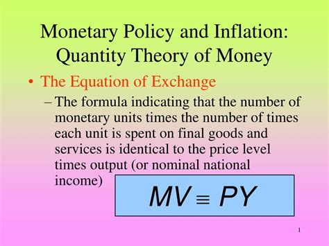 Ppt Monetary Policy And Inflation Quantity Theory Of Money Powerpoint Presentation Id 3544124