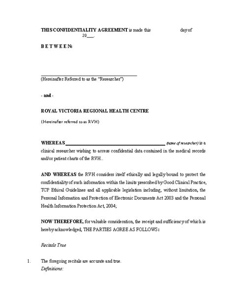 Personal Confidentiality Agreement Template Pdfsimpli