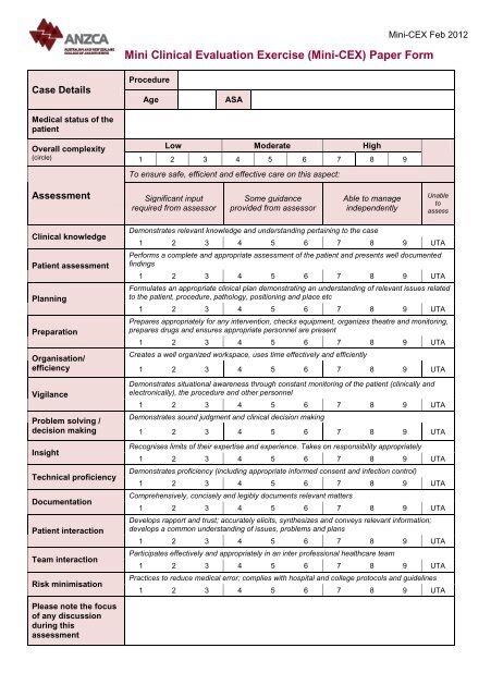 Clinical Assessment Forms