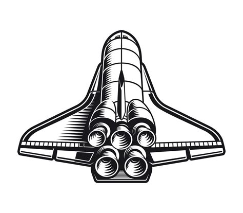 Vintage Vector Illustration Of Space Shuttle 15873157 Vector Art At