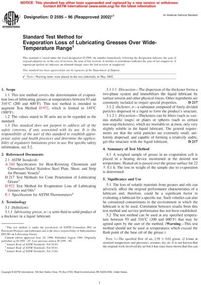 ASTM D2595 96 2002 E1 Standard Test Method For Evaporation Loss Of