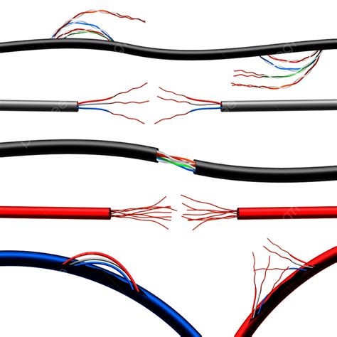 Gambar Set Kabel Listrik Rusak Yang Realistis Dari Berbagai Diameter