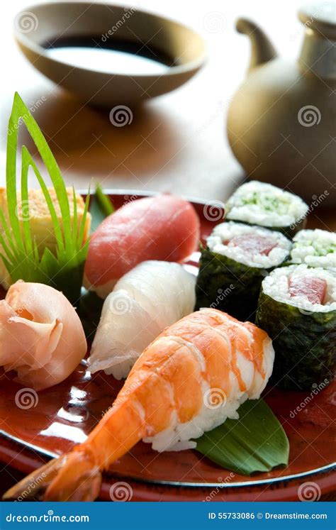 Sushi Prawn stock photo. Image of appetizing, healthy - 55733086