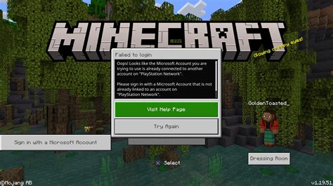 When i try to login to minecraft ps5 i get this message even though i only have not linked any