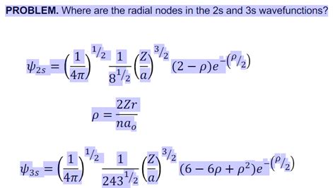 Solved PROBLEM. Where are the radial nodes in the 2 s and 3 | Chegg.com