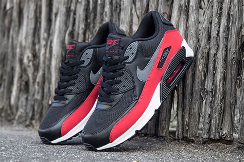 Nike Air Max 90 Black Grey Red Sneaker Bar Detroit