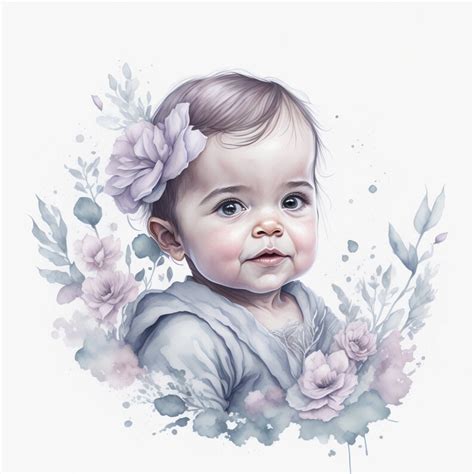 Cute Baby Watercolor Clipart Bundle Transparent  Baby Etsy